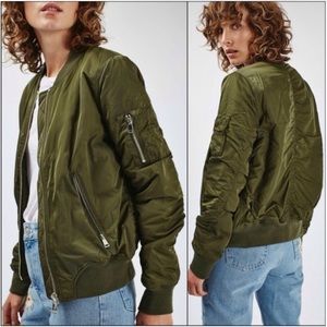 Topshop MA1 bomber jacket Olive green - size 4 women